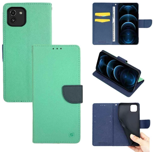 Θήκη Βιβλίο Sonique Trend Book Samsung Galaxy A03 4G Βεραμάν / Σκούρο Μπλε - Sonique - Βεραμάν / Σκούρο Μπλε - Galaxy A03 4G