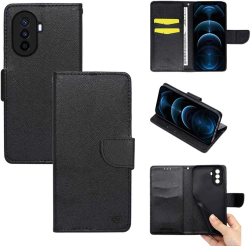 Θήκη Βιβλίο Sonique Trend Book Huawei Nova Y70 Μαύρο - Sonique - Μαύρο - Nova Y70