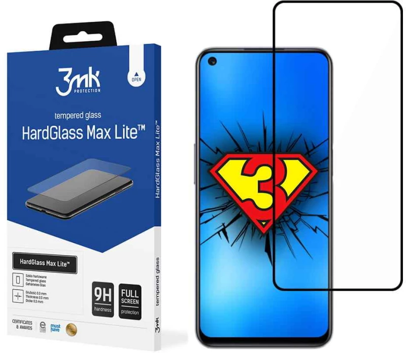 3MK HardGlass Max Lite Full Screen Realme 9 5G Μαύρο - 3MK - Μαύρο - Realme 9 5G