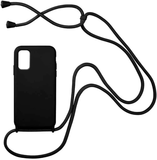 Θήκη Σιλικόνης με Κορδόνι CarryHang Samsung Galaxy S20 Plus Μαύρο - My Colors - Μαύρο - Galaxy S20 Plus