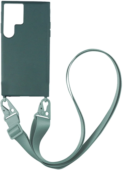 Θήκη CarryHang Liquid Silicone Strap Samsung Galaxy S22 Ultra Πράσινο Σκούρο - My Colors - Πράσινο Σκούρο - Galaxy S22 Ultra