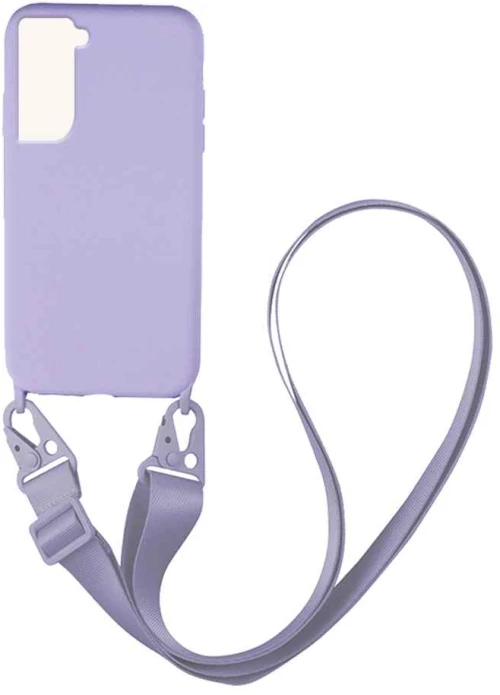 Θήκη CarryHang Liquid Silicone Strap Samsung Galaxy S21 FE Λιλά - My Colors - Λιλά - Galaxy S21 FE