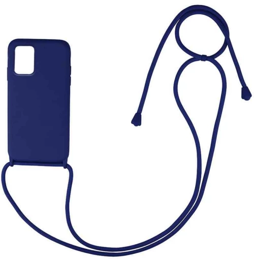 Θήκη Σιλικόνης με Κορδόνι CarryHang Samsung Galaxy A71 Μπλε Σκούρο - My Colors - Μπλε Σκούρο - Galaxy A71