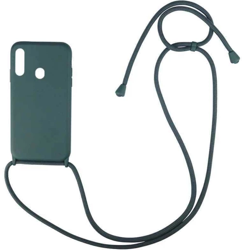 Θήκη Σιλικόνης με Κορδόνι CarryHang Samsung Galaxy A20s Πράσινο Σκούρο - My Colors - Πράσινο Σκούρο - Galaxy A20s
