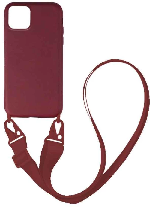 Θήκη CarryHang Liquid Silicone Strap Apple iPhone 12 Pro Max Μπορντώ - My Colors - Μπορντώ - iPhone 12 Pro Max