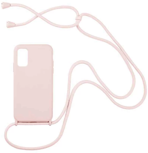 Θήκη Σιλικόνης με Κορδόνι CarryHang Samsung Galaxy A02s Ροζ - My Colors - Ροζ - Galaxy A02s