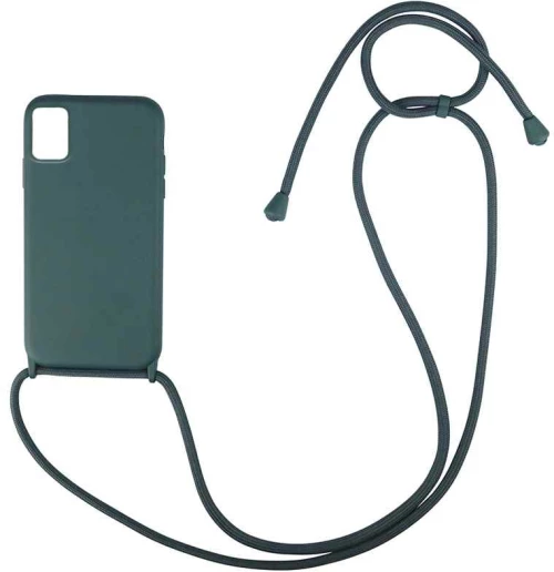 Θήκη Σιλικόνης με Κορδόνι CarryHang Samsung Galaxy A41 Πράσινο Σκούρο - My Colors - Πράσινο Σκούρο - Galaxy A41