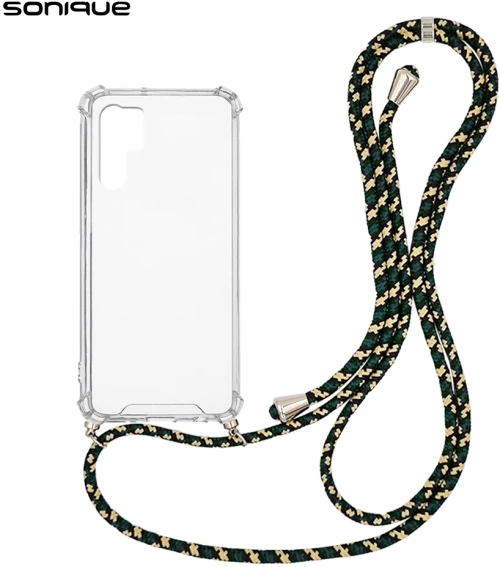 Θήκη Σιλικόνης με Κορδόνι Sonique Armor Clear Huawei P30 Pro Rainbow Πράσινο - Sonique - Rainbow Πράσινο - P30 Pro