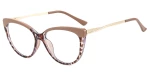 Techsuit - Anti-Blue Light Glasses Reflex Metal (F5018-C42) - Cat Eye - Nude Leopard
