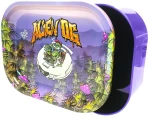 Best Buds Thin Box Rolling Tray with Storage Alien OG