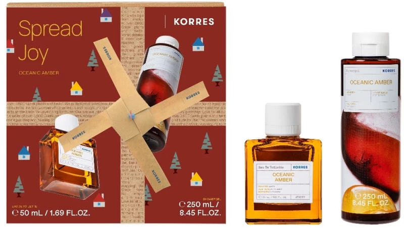 KORRES promo spread joy oceanic amber eau de toillette & shower gel 250ml