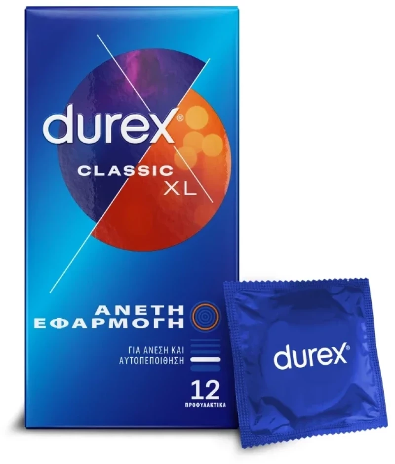 DUREX classic xl προφυλακτικά για άνετη εφαρμογή 12τμχ