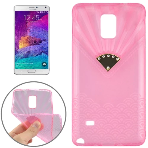 Fan Texture Diamond-encrusted TPU Case for Galaxy Note 4 / N910(Pink) (OEM)