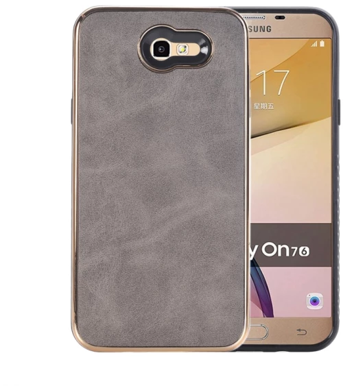 For Galaxy J7 (2017) (US Version) Crazy Horse Texture Electroplating Back Cover(Grey) (OEM)