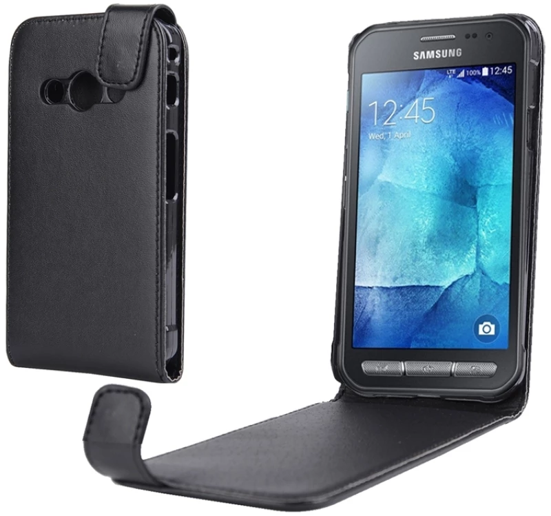 Nappa Texture Vertical Flip Magnetic Snap Leather Case for Galaxy Xcover 3 / G388F(Black) (OEM)