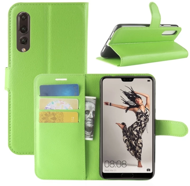 For Huawei  P20 Pro Litchi Texture Horizontal Flip Leather Case with Wallet & Holder & Card Slots(Green) (OEM)