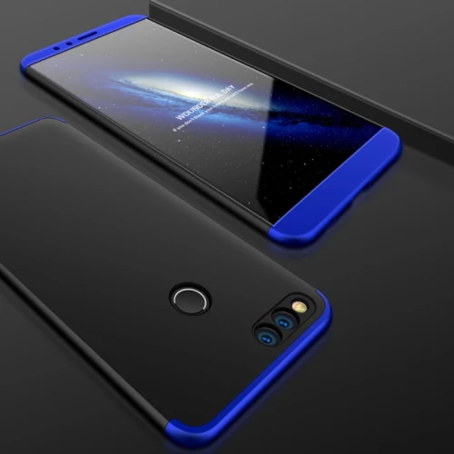 GKK for  Huawei Honor 7X PC 360 Degrees Full Coverage Protective Case Back Cover(Black+Blue) (GKK) (OEM)