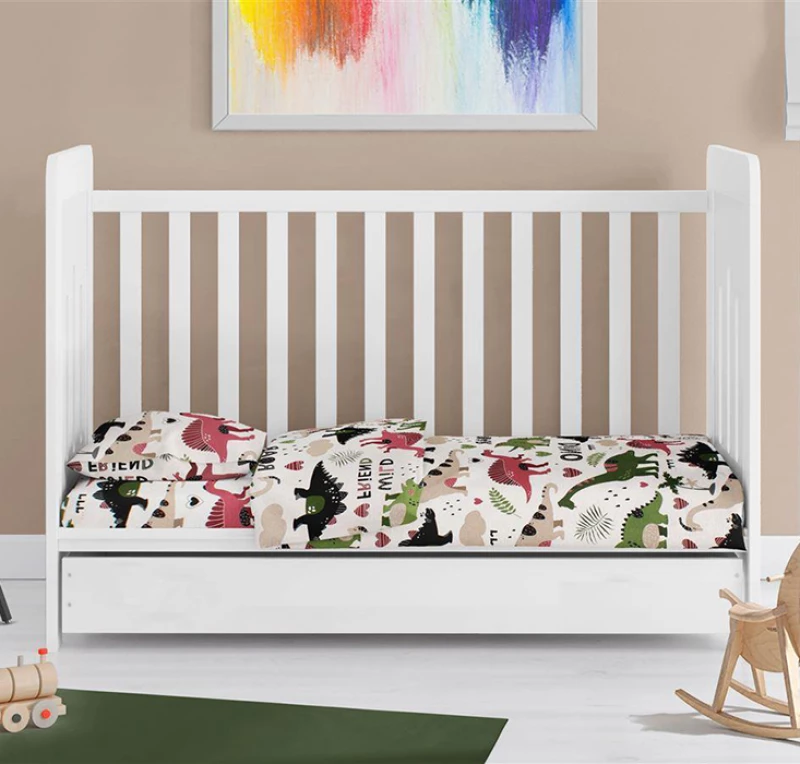 Σεντόνι Κούνιας (70x140+15) Με Λάστιχο Dinosaur 518 Multi Colour DimCol