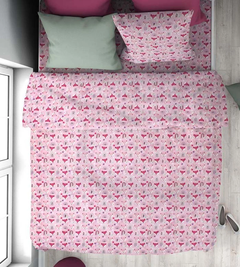 Σετ Σεντόνια Μονά 3τμχ (160x240) Fox 525 Pink Dimcol