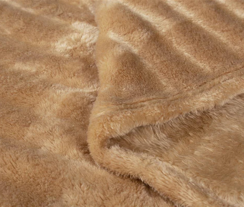 Κουβέρτα Υπέρδιπλη 220x240 Coral Fleece Ριγέ 12 Beige Dimcol