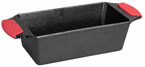 LODGE 21.5 x 11.4 Cm Seasoned Cast Iron Loaf Pan + Silicone Grips