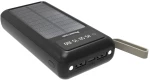POWERTECH ηλιακό power bank PT-1084 με καλώδια & οθόνη, 20000mAh, μαύρο