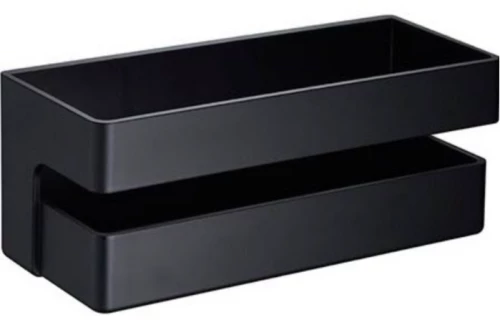 Imex Mayura ANG005 Σπογγοθήκη Επιτοίχια Πλαστική Μαύρο Ματ 28cm x 10,5cm x 11cm