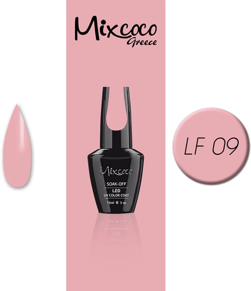 Mixcoco LF-09 Ημιμόνιμο Βερνίκι (Ροζ-Nude Ψυχρό) 15ml