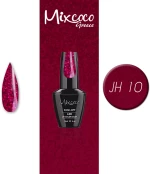 Mixcoco JH-10 Ημιμόνιμο Βερνίκι (Φούξια-Κόκκινο Glitter) 15ml