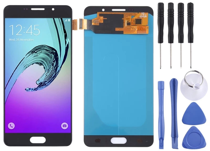 LCD Screen and Digitizer Full Assembly (OLED Material ) for Galaxy A7 (2016), A710F, A710F/DS, A710FD, A710M, A710M/DS, A710Y/DS, A7100(Black) (OEM)