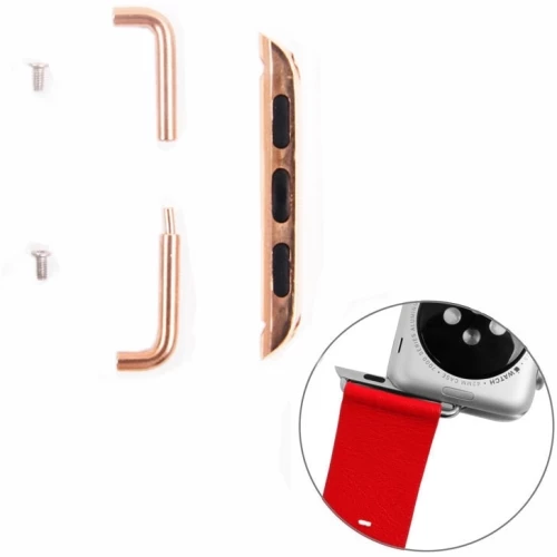 For Apple Watch 38 / 40 / 41mmMetal Strap Connector Metal Buckle, Pair(Rose Gold) (OEM)