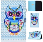 For Lenovo Tab M10 Plus TB-X606 Colored Drawing Stitching Horizontal Flip Leather Case, with Holder & Card Slots & Sleep / Wake-up Function(Colored Owl) (OEM)