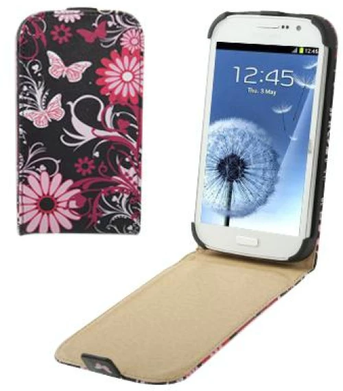 Butterfly Love Flower Pattern Vertical Flip Leather Case for Galaxy Grand Duos / i9082 (OEM)
