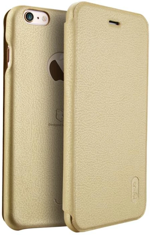 Lenuo for iPhone 6 Plus & 6s Plus PU+PC Litchi Texture Horizontal Flip Leather Case with Card Slots (Gold) (lenuo) (OEM)