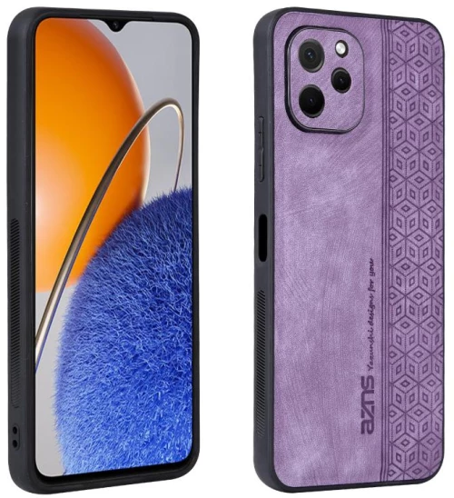 For Huawei Enjoy 50z / nova Y61 AZNS 3D Embossed Skin Feel Phone Case(Purple) (AZNS) (OEM)