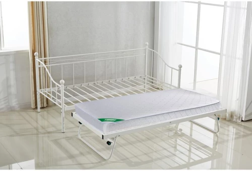 WOODWELL MARIN Set: Daybed (για στρώμα 90x190) + Βοηθητικό Κρεβάτι με Στρώμα 185x85 Μέταλλο Άσπρο Κρεβάτια:198x97x93+185x85x36cm Κρεβάτια:198x97x93+185x85x36cm Ε8043,21