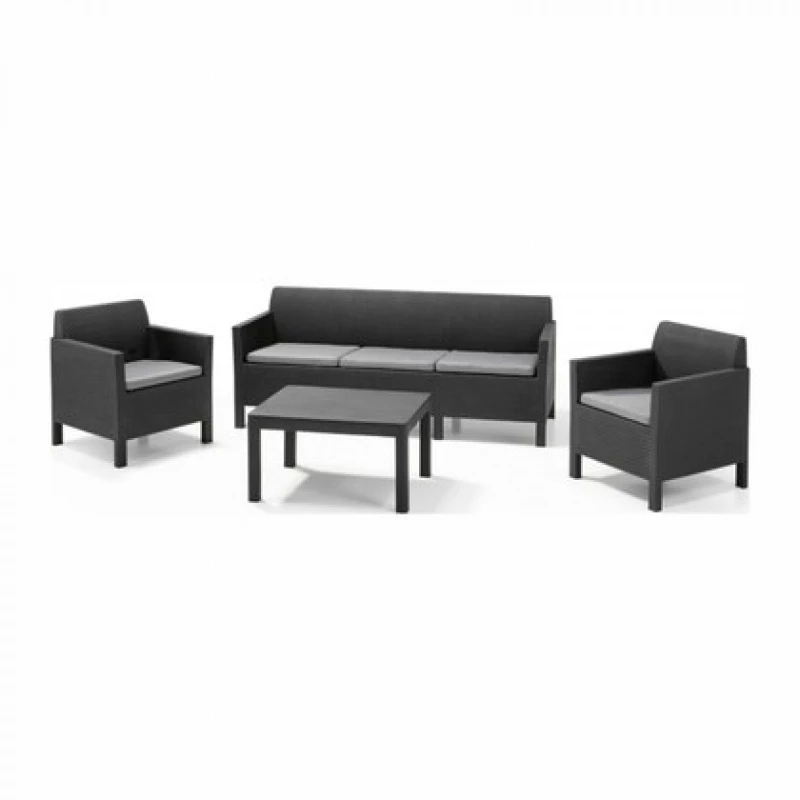 Allibert  Σετ Κήπου 4τμχ Wicker Allibert Orlando Triple Set Graphite BEST-210713469
