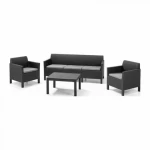 Allibert  Σετ Κήπου 4τμχ Wicker Allibert Orlando Triple Set Graphite BEST-210713469