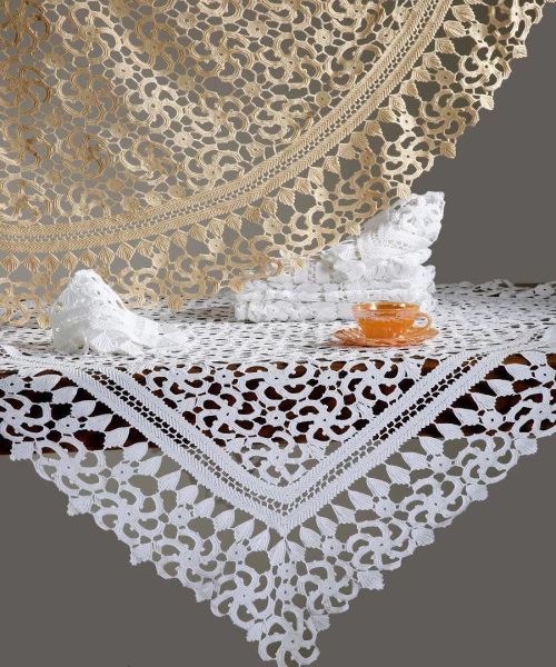 Χειροποίητη μερσεριζέ ροτόντα (180cm) 4972 λευκή Silk Fashion