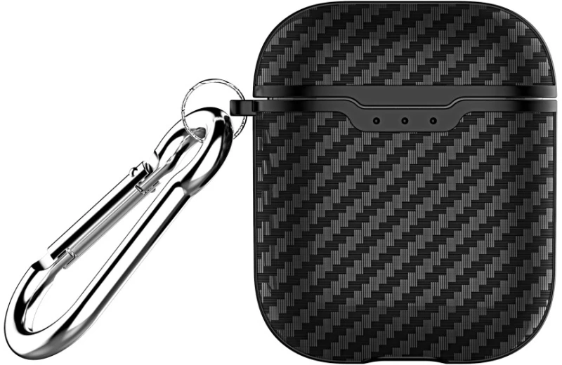 Προστατευτική Θήκη  Σιλικόνης για Apple AirPods 1/2 Carbon Fiber Texture - Black OEM