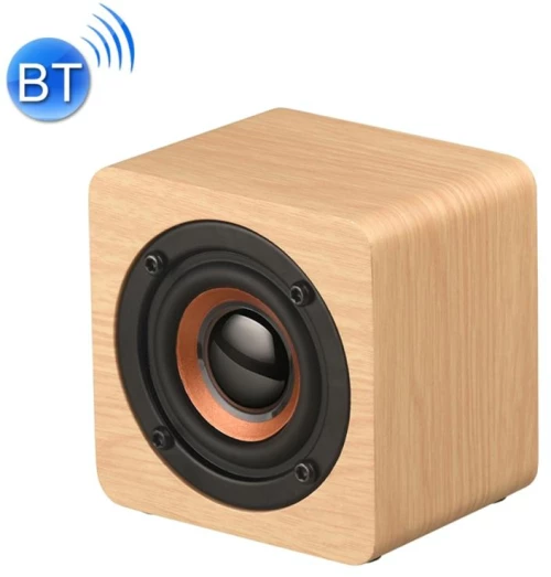 Q1 Wooden Mini Portable Mega Bass Wireless Bluetooth Speaker(Yellow) (OEM)