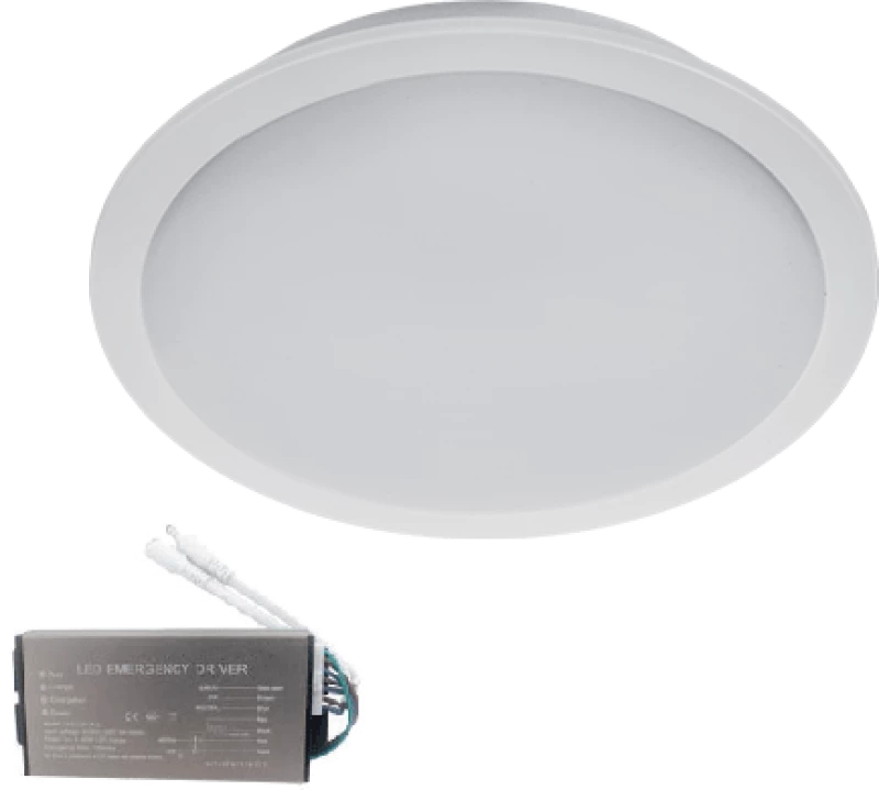 LED ΠΑΝΕΛ ΣΤΡΌΓΓΥΛΟ 18W 6500K IP65+ ΚΙΤ ΑΣΦΑΛΕΙΑΣ