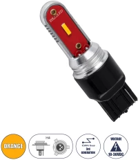 GloboStar® 81499 Λάμπα Αυτοκίνητου T20 - 7440 - W21W 3rd Generation Can-Bus Extreme Series LED 2 DUO DXZ 15W 1200lm 240° DC 9-30V IP20 Πορτοκαλί