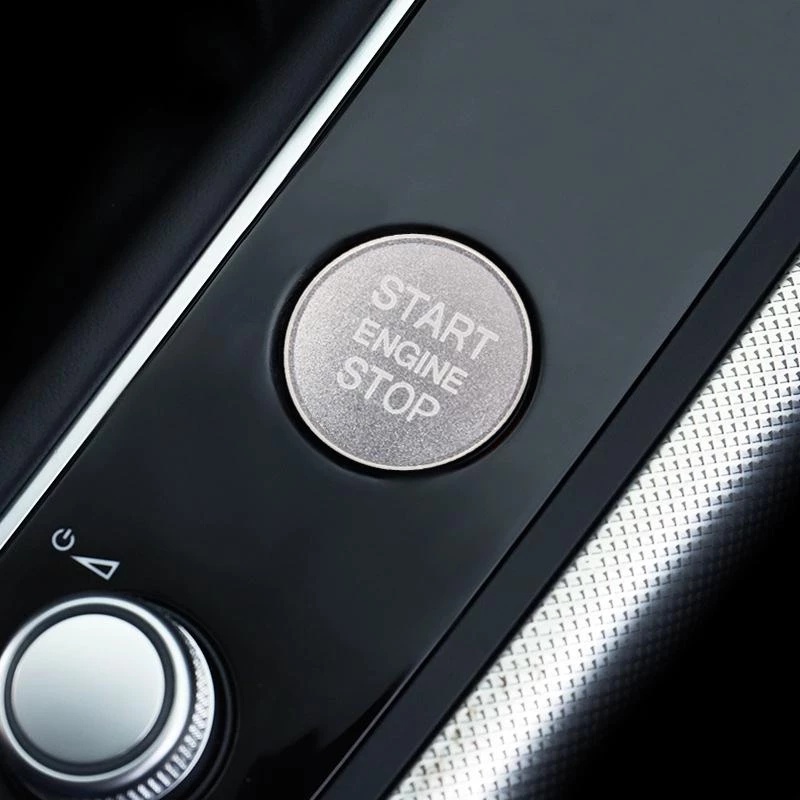 Car Engine Start Key Push Button Cover Trim Aluminum Alloy Sticker Decoration for Audi(Silver) (OEM)