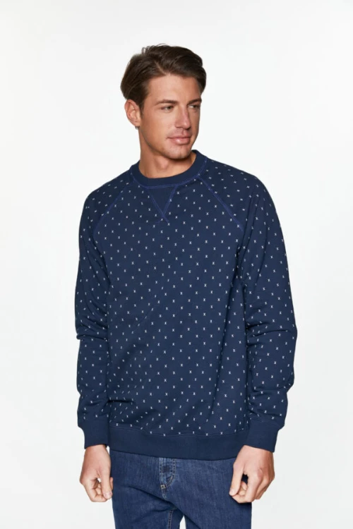 SWEATSHIRT ALLOVER PRINT X Μπλε