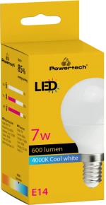POWERTECH LED λάμπα mini globe E14-010  7W  4000K  E14  600lm