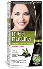 Farcom Mea Natura Χωρίς Αμμωνία Σετ Μόνιμης Βαφής  3 Καστανό σκούρο