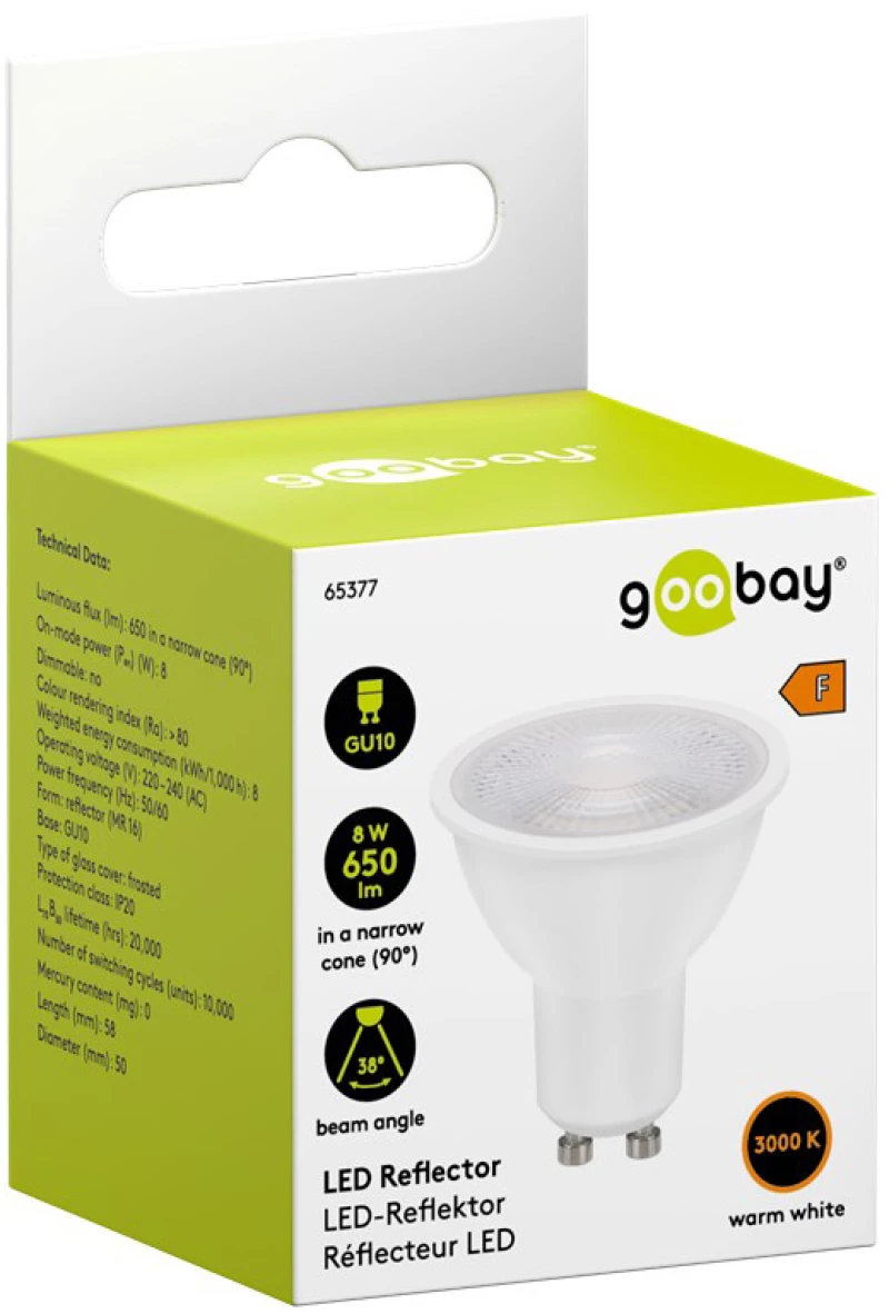 GOOBAY LED λάμπα spot 65377  GU10  8W  3000K  650lm