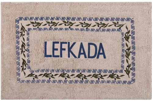 Πατάκι ελιά Λευκάδα (50cm x 80cm) μπλέ - -