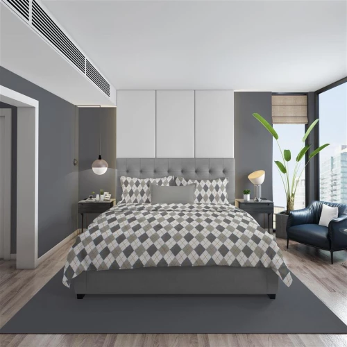 ΣΕΝΤΟΝΙΑ ΕΜΠΡΙΜΕ ΣΕΤ 3 τεμ Diamond 328 160X240 Grey 100% Cotton Flannel - -